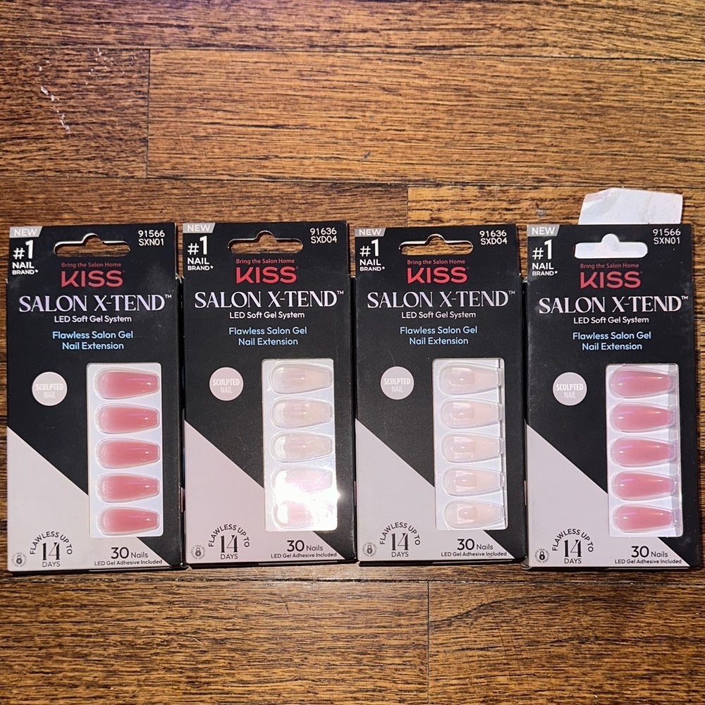 KISS Salon X-Tend LED Soft Gel Nail Extensions - 4 Pairs BRAND NEW